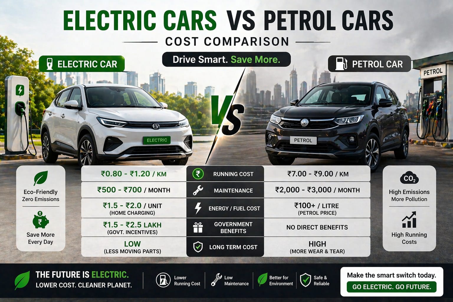 Electric Cars vs Petrol Cars: Cost Comparison