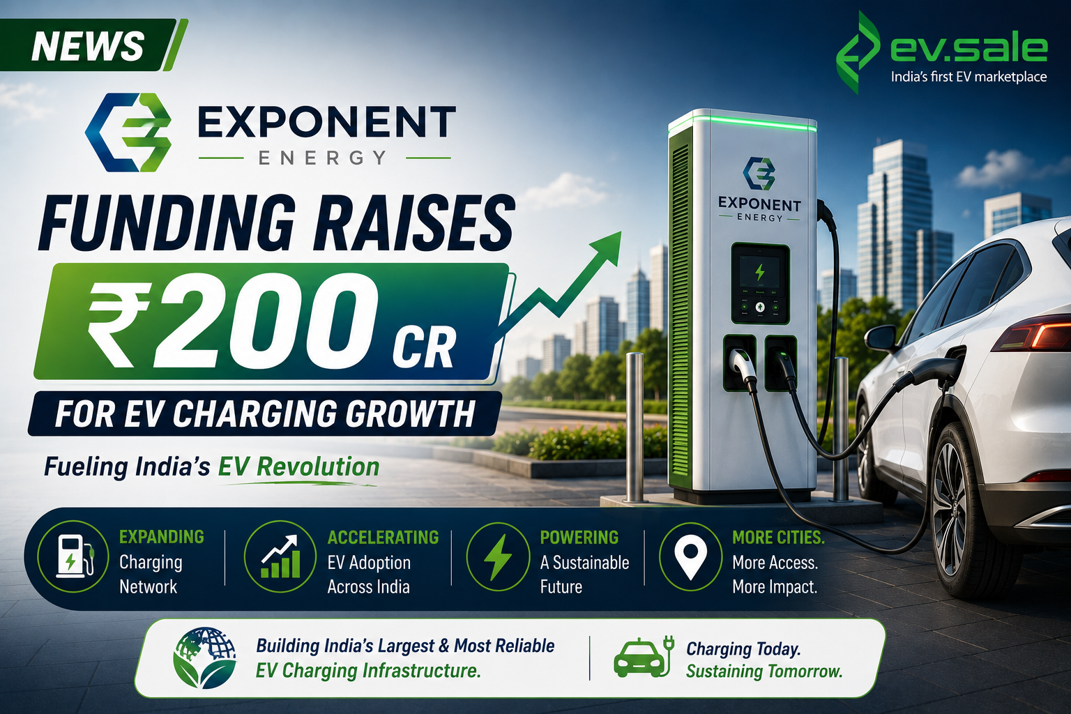 Exponent Energy Funding Raises ₹200 Cr for EV Charging Growth