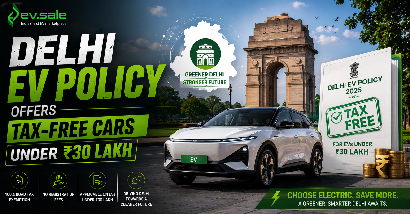 NEWS – Delhi EV Policy Offers Tax-Free Cars Under ₹30 Lakh