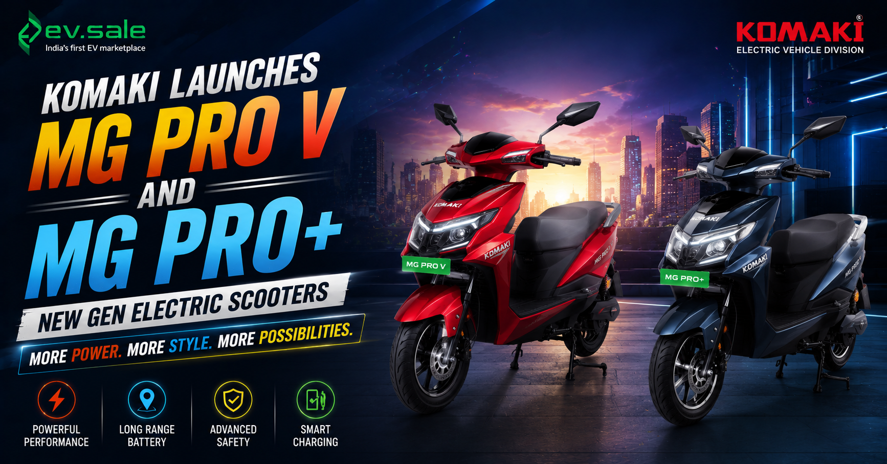 Komaki Launches MG Pro V and MG Pro+ Electric Scooters