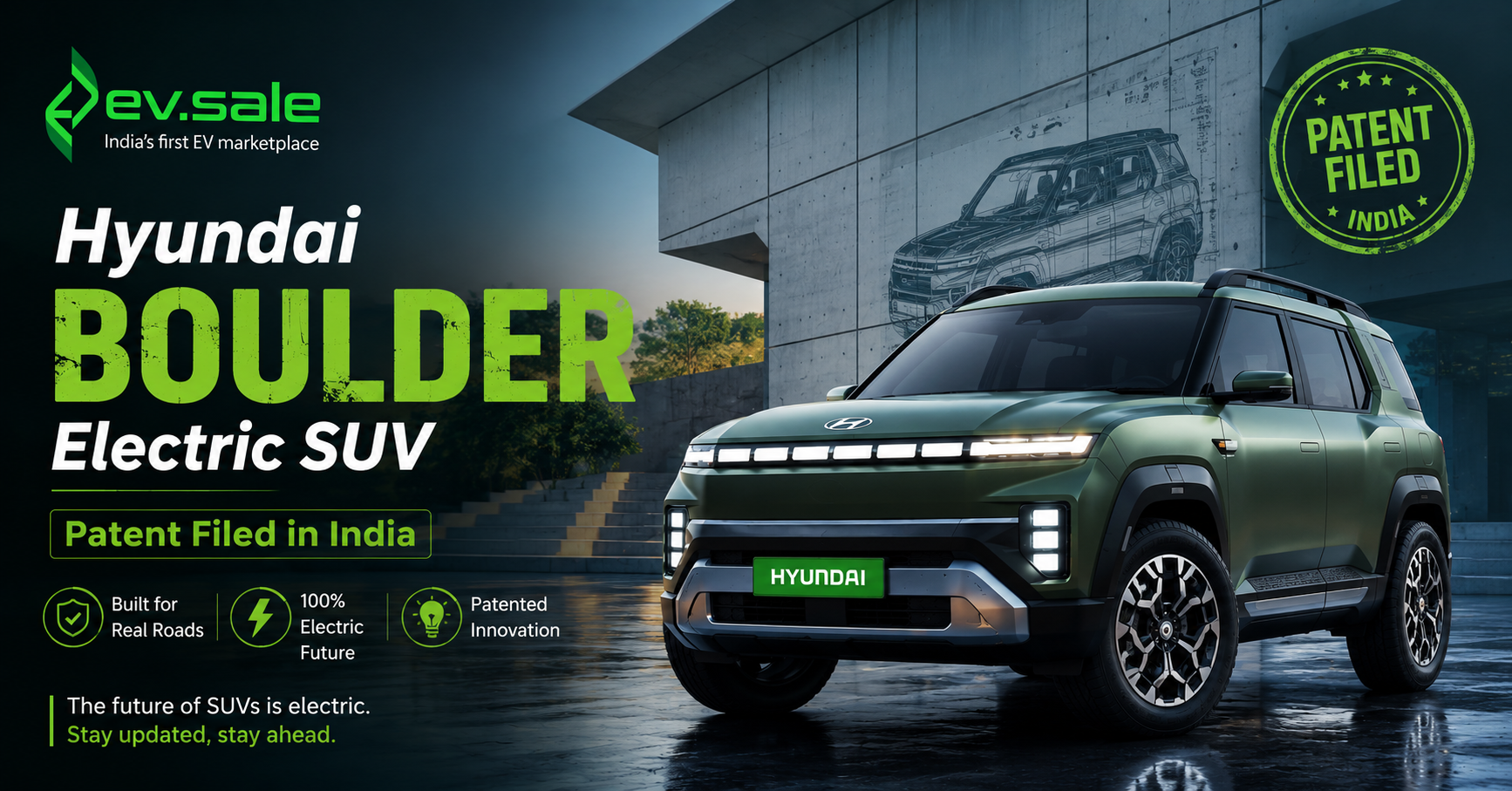 Hyundai Boulder Electric SUV Patent Filed in India