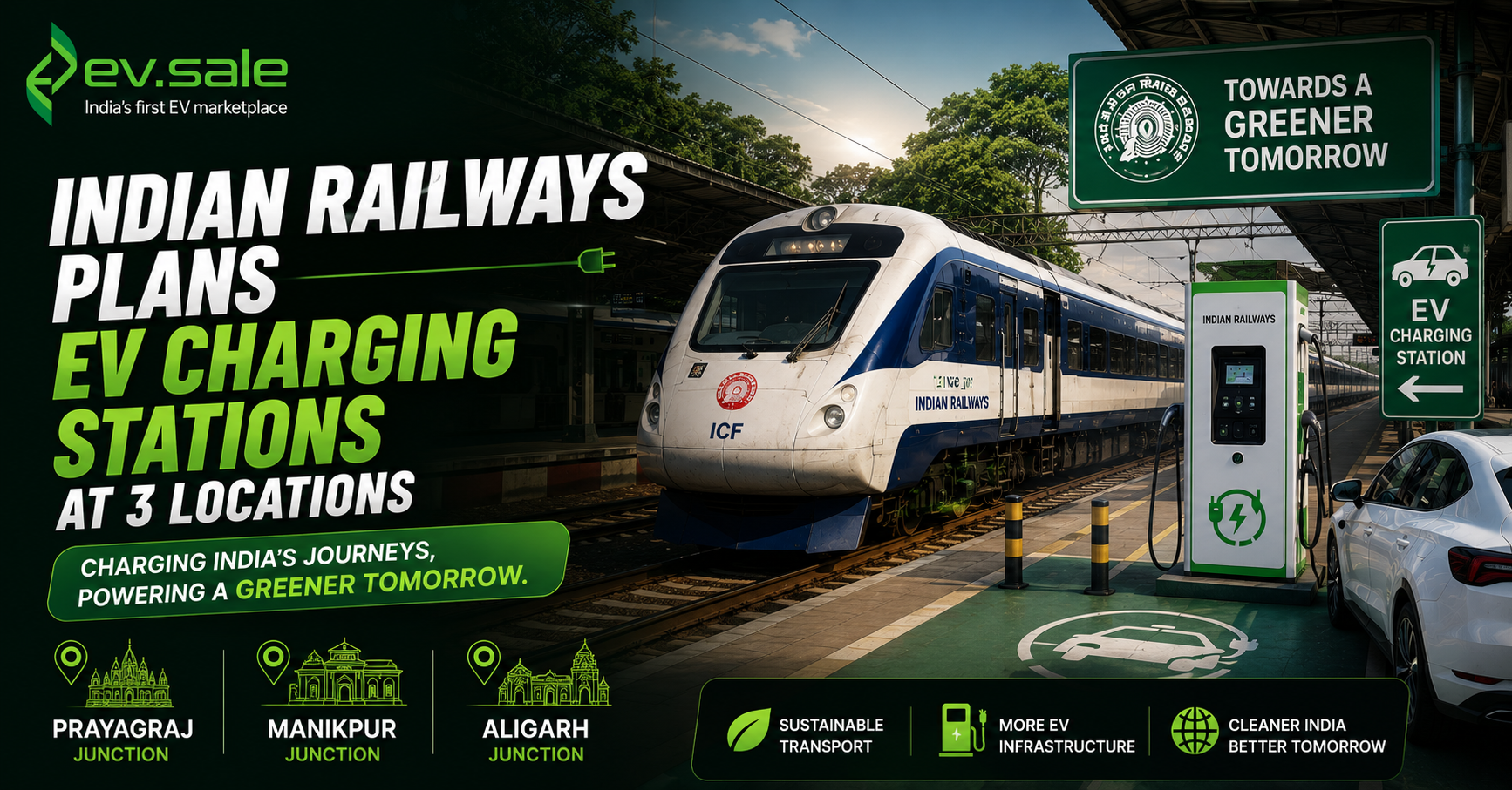 Indian Railways Plans EV Charging Stations at 3 Locations