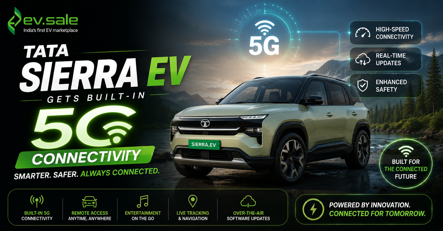 Tata Sierra EV Gets Built-In 5G Connectivity