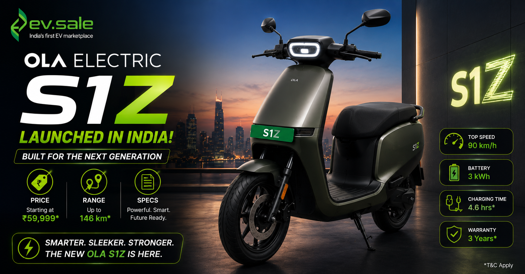 Ola Electric S1Z Launched in India: Price, Range & Specs