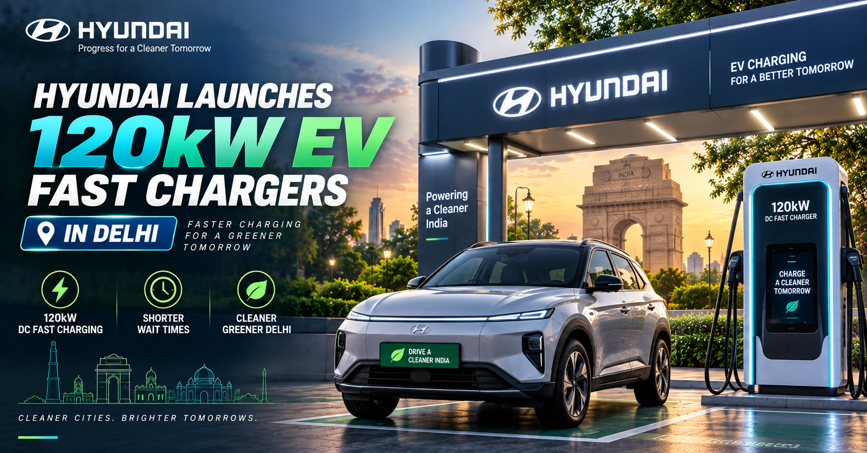 Hyundai Launches 120kW EV Fast Chargers in Delhi